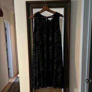 Nine West Black Sleeveless A-Line Midi Dress